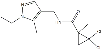 2,2-dichloro-N-[(1-ethyl-5-methyl-1H-pyrazol-4-yl)methyl]-1-methylcyclopropanecarboxamide 结构式