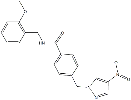 4-({4-nitro-1H-pyrazol-1-yl}methyl)-N-(2-methoxybenzyl)benzamide 结构式