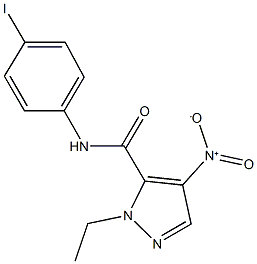 1-ethyl-4-nitro-N-(4-iodophenyl)-1H-pyrazole-5-carboxamide 结构式