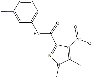 4-nitro-1,5-dimethyl-N-(3-methylphenyl)-1H-pyrazole-3-carboxamide 结构式