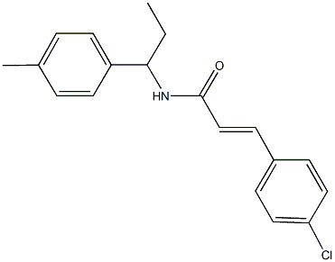 3-(4-chlorophenyl)-N-[1-(4-methylphenyl)propyl]acrylamide 结构式