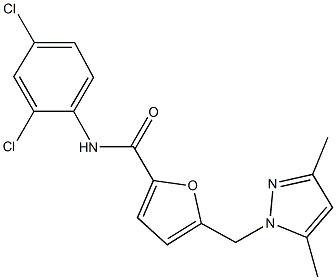 N-(2,4-dichlorophenyl)-5-[(3,5-dimethyl-1H-pyrazol-1-yl)methyl]-2-furamide 结构式