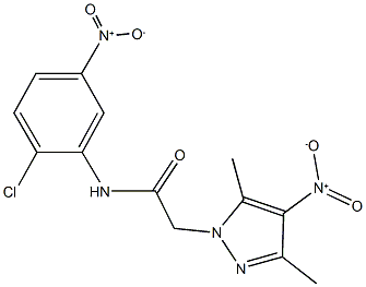 N-{2-chloro-5-nitrophenyl}-2-{4-nitro-3,5-dimethyl-1H-pyrazol-1-yl}acetamide 结构式