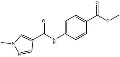 methyl 4-{[(1-methyl-1H-pyrazol-4-yl)carbonyl]amino}benzoate 结构式