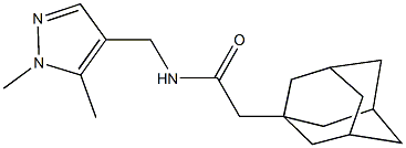 2-(1-adamantyl)-N-[(1,5-dimethyl-1H-pyrazol-4-yl)methyl]acetamide 结构式