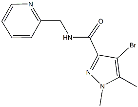 4-bromo-1,5-dimethyl-N-(2-pyridinylmethyl)-1H-pyrazole-3-carboxamide 结构式