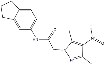 N-(2,3-dihydro-1H-inden-5-yl)-2-{4-nitro-3,5-dimethyl-1H-pyrazol-1-yl}acetamide 结构式