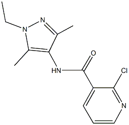 2-chloro-N-(1-ethyl-3,5-dimethyl-1H-pyrazol-4-yl)nicotinamide 结构式