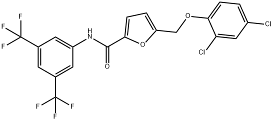 N-[3,5-bis(trifluoromethyl)phenyl]-5-[(2,4-dichlorophenoxy)methyl]-2-furamide 结构式