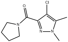 4-chloro-1,5-dimethyl-3-(1-pyrrolidinylcarbonyl)-1H-pyrazole 结构式