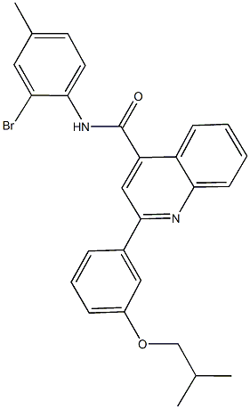 N-(2-bromo-4-methylphenyl)-2-(3-isobutoxyphenyl)-4-quinolinecarboxamide 结构式