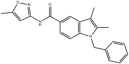 1-benzyl-2,3-dimethyl-N-(5-methyl-3-isoxazolyl)-1H-indole-5-carboxamide 结构式