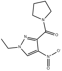 1-ethyl-4-nitro-3-(1-pyrrolidinylcarbonyl)-1H-pyrazole 结构式