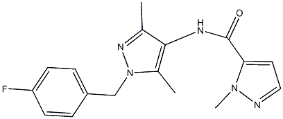 N-[1-(4-fluorobenzyl)-3,5-dimethyl-1H-pyrazol-4-yl]-1-methyl-1H-pyrazole-5-carboxamide 结构式