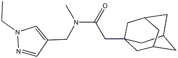 2-(1-adamantyl)-N-[(1-ethyl-1H-pyrazol-4-yl)methyl]-N-methylacetamide 结构式