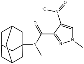 N-(1-adamantyl)-4-nitro-N,1-dimethyl-1H-pyrazole-3-carboxamide 结构式