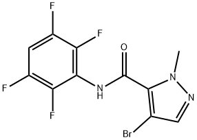 4-bromo-1-methyl-N-(2,3,5,6-tetrafluorophenyl)-1H-pyrazole-5-carboxamide 结构式