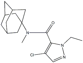 N-(1-adamantyl)-4-chloro-1-ethyl-N-methyl-1H-pyrazole-5-carboxamide 结构式