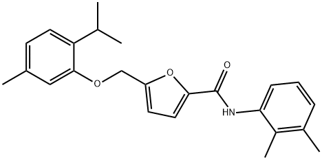 N-(2,3-dimethylphenyl)-5-[(2-isopropyl-5-methylphenoxy)methyl]-2-furamide 结构式