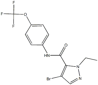 4-bromo-1-ethyl-N-[4-(trifluoromethoxy)phenyl]-1H-pyrazole-5-carboxamide 结构式