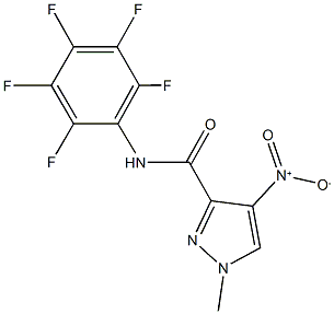 4-nitro-1-methyl-N-(2,3,4,5,6-pentafluorophenyl)-1H-pyrazole-3-carboxamide 结构式