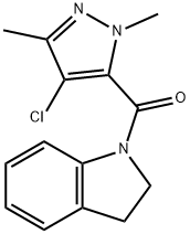 1-[(4-chloro-1,3-dimethyl-1H-pyrazol-5-yl)carbonyl]indoline 结构式