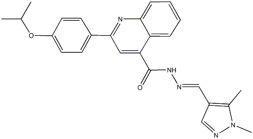 N'-[(1,5-dimethyl-1H-pyrazol-4-yl)methylene]-2-(4-isopropoxyphenyl)-4-quinolinecarbohydrazide 结构式