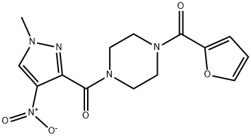 1-(2-furoyl)-4-({4-nitro-1-methyl-1H-pyrazol-3-yl}carbonyl)piperazine 结构式