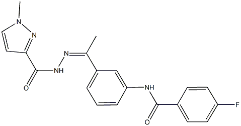 4-fluoro-N-(3-{N-[(1-methyl-1H-pyrazol-3-yl)carbonyl]ethanehydrazonoyl}phenyl)benzamide 结构式