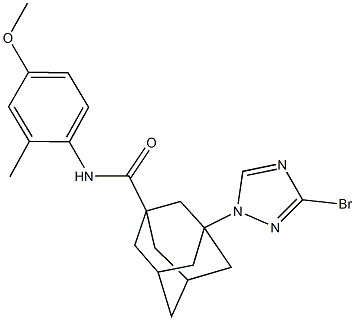 3-(3-bromo-1H-1,2,4-triazol-1-yl)-N-(4-methoxy-2-methylphenyl)-1-adamantanecarboxamide 结构式