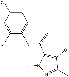 4-chloro-N-(2,4-dichlorophenyl)-1,3-dimethyl-1H-pyrazole-5-carboxamide 结构式