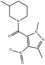 1-({4-nitro-1,3-dimethyl-1H-pyrazol-5-yl}carbonyl)-3-methylpiperidine 结构式