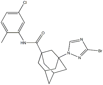 3-(3-bromo-1H-1,2,4-triazol-1-yl)-N-(5-chloro-2-methylphenyl)-1-adamantanecarboxamide 结构式