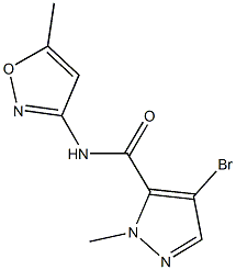 4-bromo-1-methyl-N-(5-methyl-3-isoxazolyl)-1H-pyrazole-5-carboxamide 结构式