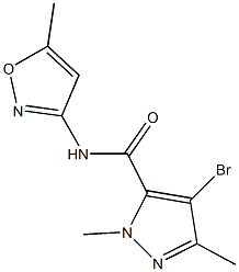 4-bromo-1,3-dimethyl-N-(5-methyl-3-isoxazolyl)-1H-pyrazole-5-carboxamide 结构式