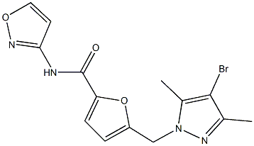 5-[(4-bromo-3,5-dimethyl-1H-pyrazol-1-yl)methyl]-N-(3-isoxazolyl)-2-furamide 结构式