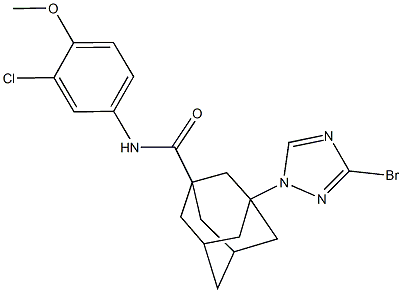 3-(3-bromo-1H-1,2,4-triazol-1-yl)-N-(3-chloro-4-methoxyphenyl)-1-adamantanecarboxamide 结构式