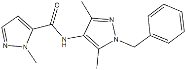 N-(1-benzyl-3,5-dimethyl-1H-pyrazol-4-yl)-1-methyl-1H-pyrazole-5-carboxamide 结构式