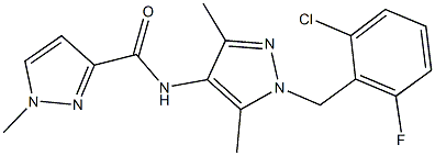 N-[1-(2-chloro-6-fluorobenzyl)-3,5-dimethyl-1H-pyrazol-4-yl]-1-methyl-1H-pyrazole-3-carboxamide 结构式