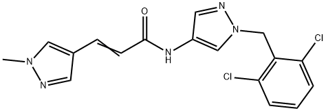 N-[1-(2,6-dichlorobenzyl)-1H-pyrazol-4-yl]-3-(1-methyl-1H-pyrazol-4-yl)acrylamide 结构式