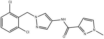 N-[1-(2,6-dichlorobenzyl)-1H-pyrazol-4-yl]-1-methyl-1H-pyrazole-3-carboxamide 结构式