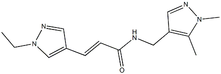 N-[(1,5-dimethyl-1H-pyrazol-4-yl)methyl]-3-(1-ethyl-1H-pyrazol-4-yl)acrylamide 结构式