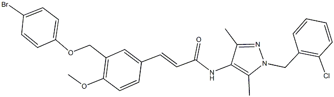 3-{3-[(4-bromophenoxy)methyl]-4-methoxyphenyl}-N-[1-(2-chlorobenzyl)-3,5-dimethyl-1H-pyrazol-4-yl]acrylamide 结构式