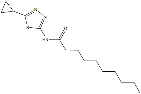 N-(5-cyclopropyl-1,3,4-thiadiazol-2-yl)decanamide 结构式