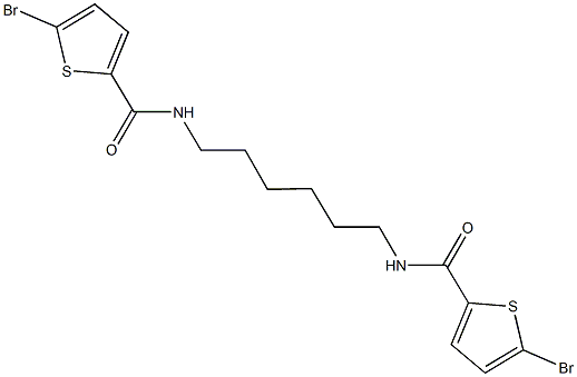 5-bromo-N-(6-{[(5-bromo-2-thienyl)carbonyl]amino}hexyl)-2-thiophenecarboxamide 结构式