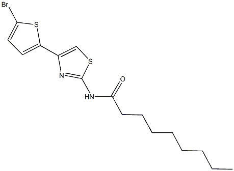 N-[4-(5-bromo-2-thienyl)-1,3-thiazol-2-yl]nonanamide 结构式