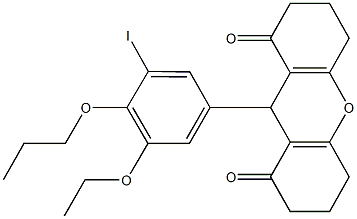 9-(3-ethoxy-5-iodo-4-propoxyphenyl)-3,4,5,6,7,9-hexahydro-1H-xanthene-1,8(2H)-dione 结构式
