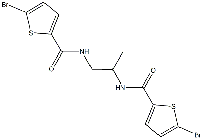 5-bromo-N-(2-{[(5-bromo-2-thienyl)carbonyl]amino}-1-methylethyl)-2-thiophenecarboxamide 结构式