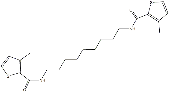 3-methyl-N-(9-{[(3-methyl-2-thienyl)carbonyl]amino}nonyl)-2-thiophenecarboxamide 结构式
