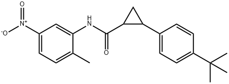 2-(4-tert-butylphenyl)-N-{5-nitro-2-methylphenyl}cyclopropanecarboxamide 结构式